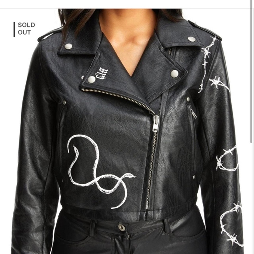 I.AM.GIA Faux Leather Barbed Wire Jacket Coat XXS